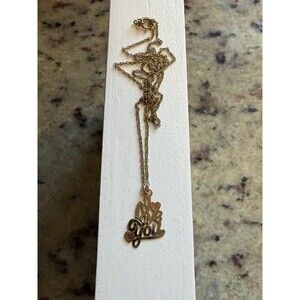 14K Gold Filled “I Love You” Pendant Necklace w/ Heart Accents